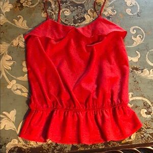 NWOT Gap red ruffle cami in red Sz M